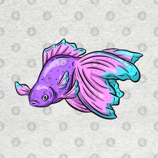 Tropical Fish Cartoon Illustration Goldfish Design by Squeeb Creative
